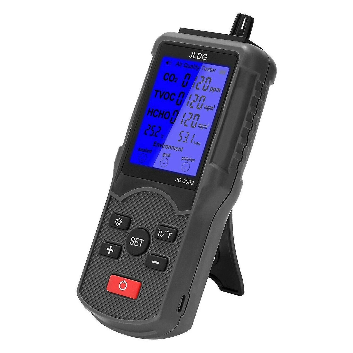 Air Quality Tester Co2 Tvoc Meter Temperature Humidity Measuring Device Carbon Dioxide Monitor wit
