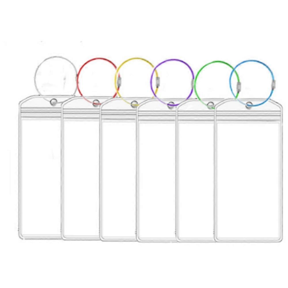 クルーズラゲッジタグホルダー、カラフルなスチールループ付き6個の透明防水クルーズラゲッジタグ、再利用可能なクルーズラゲッジラベル、クルーズアクセサリー