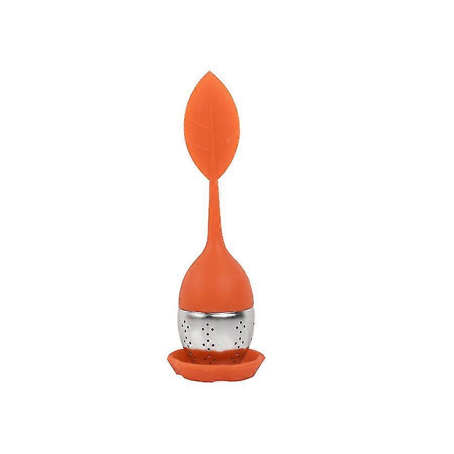 Teapot Tea Strainer with Silicone Leaf Handle Strainer Stainless Steel Tea Spacer Diffuser Cup Set