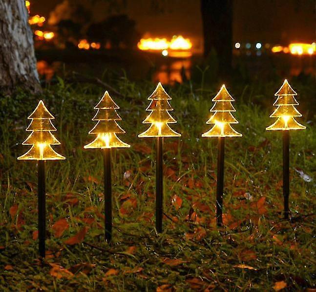 Solar Christmas Tree Ground Plug Light Landscape Pathway Light