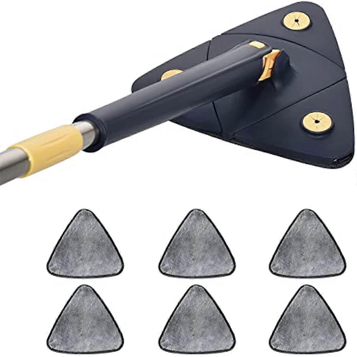 360 Degree Rotatable Cleaning Mop 360 Adjustable Triangle Mop Tool Multifunctional Automatic Water Squeezing Mop with Extendable Handle for Cleaning