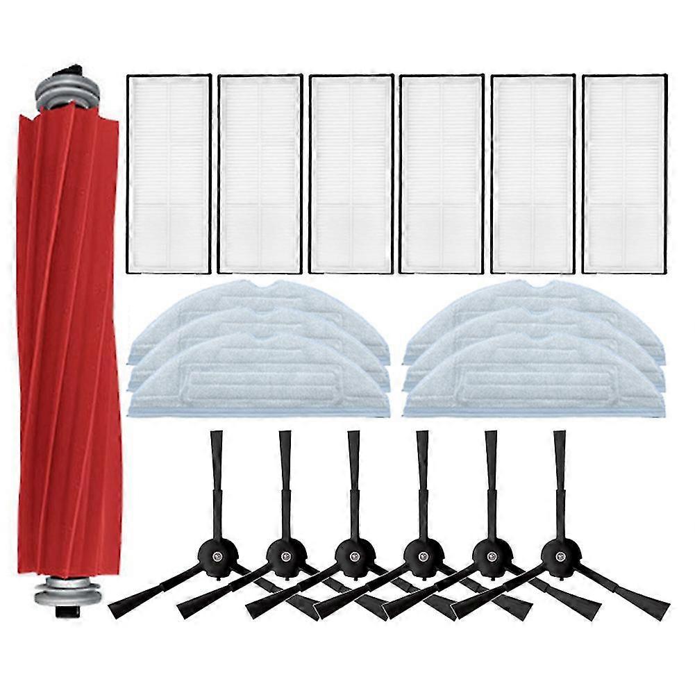 Main Side Brush Hepa Filter Mop Cloths Rag Replacement-black