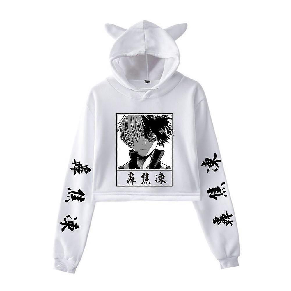 Anime My Hero Academia Hoodie Cat Ear Hoodie Women's Cropped Top