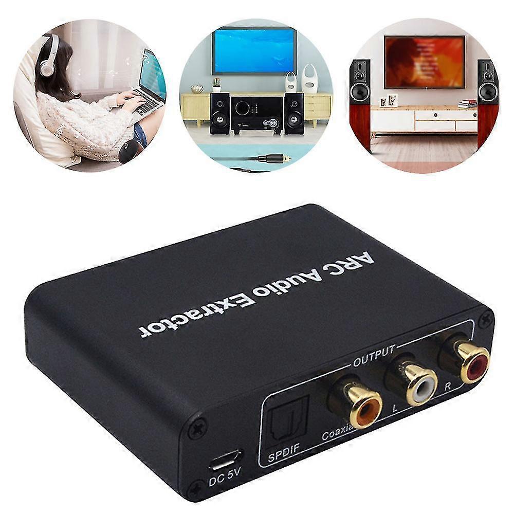 HDMI Audio Extractor DAC Konverter ARC Audio Extractor unterstützt Digital HDMI Audio zu Analog Stereo Audio RCA L / R