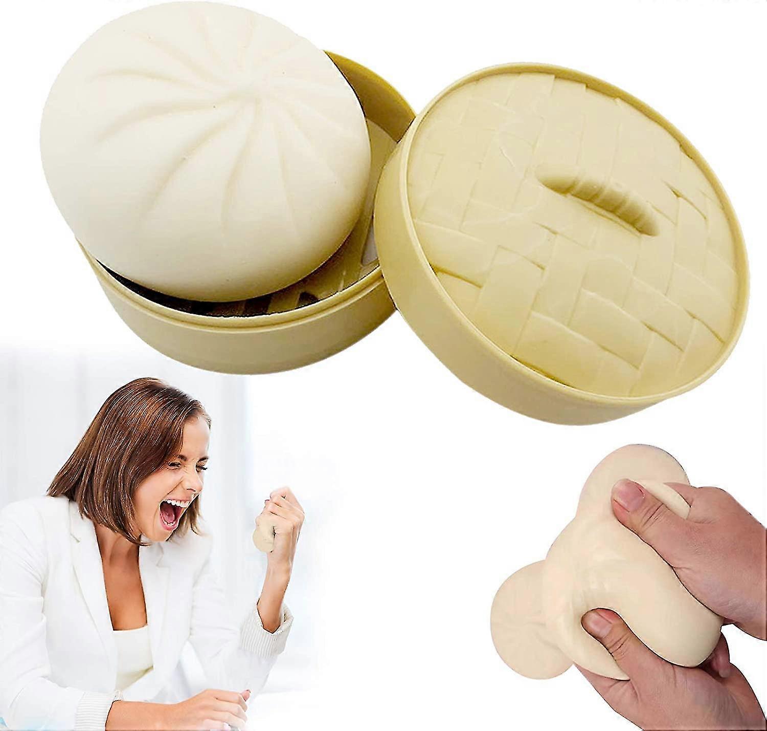 Squishy Steamed Stuffed Bun Simulation Decompression Toy, Squeeze Sensory Toy
