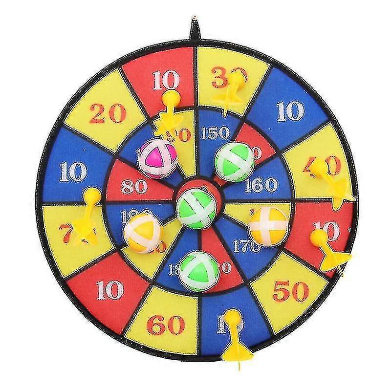 1 Set Of Flocking Dart Board With 4pcs Darts Leisure Game Dartboard Set Board Games Kids Adults Toy Gift For Office Home Outdoor (6pcs Balls+6pcs Dart