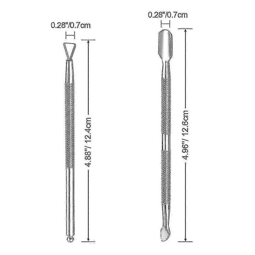 2 Pcs Cuticle Pusher And , Mani Tools Set For Finra