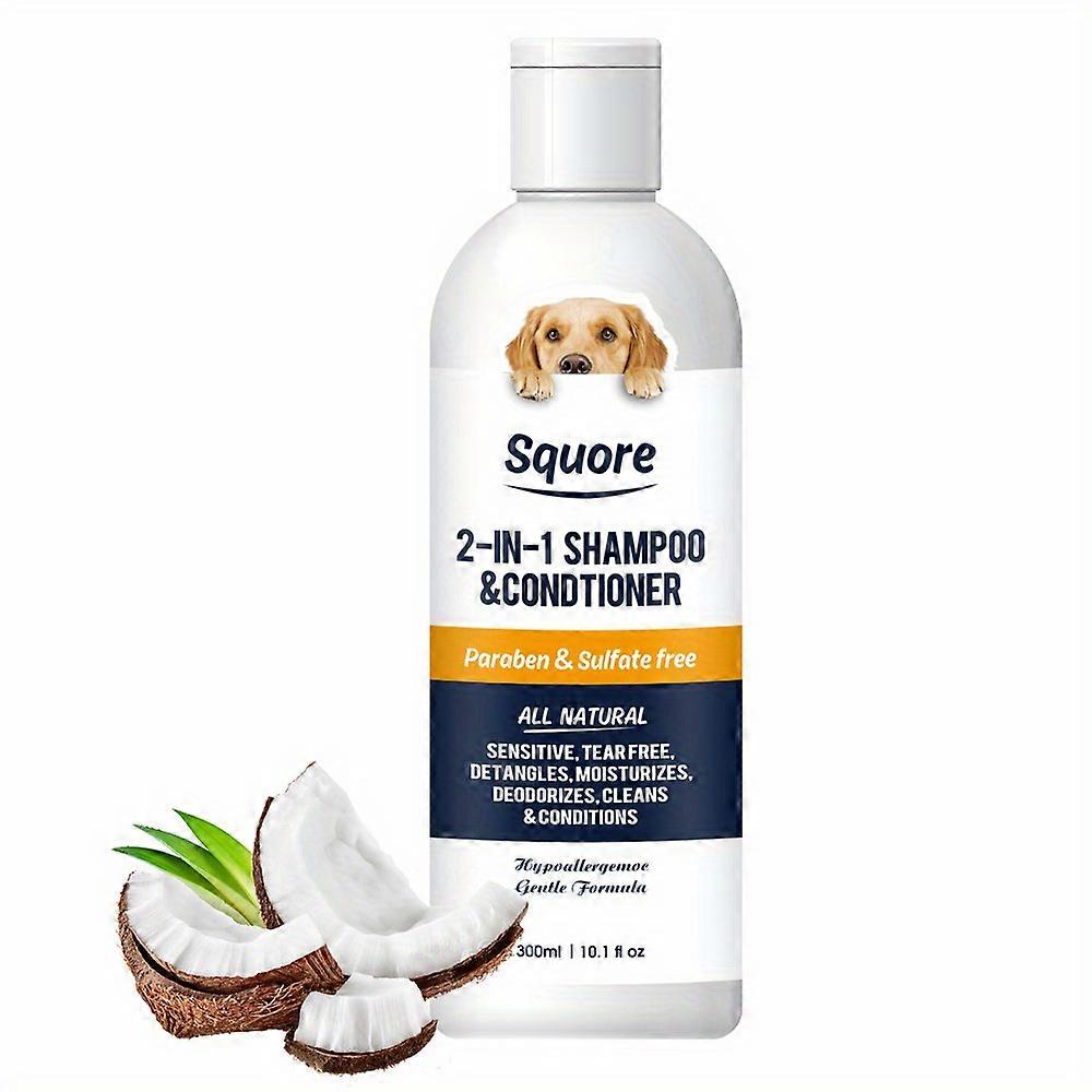 10.14oz 2-in-1 Pet Shampoo and Conditioner for Dogs and Cats - Cleans, Deodorizes, and Eliminates Odors - Pet Care Essential