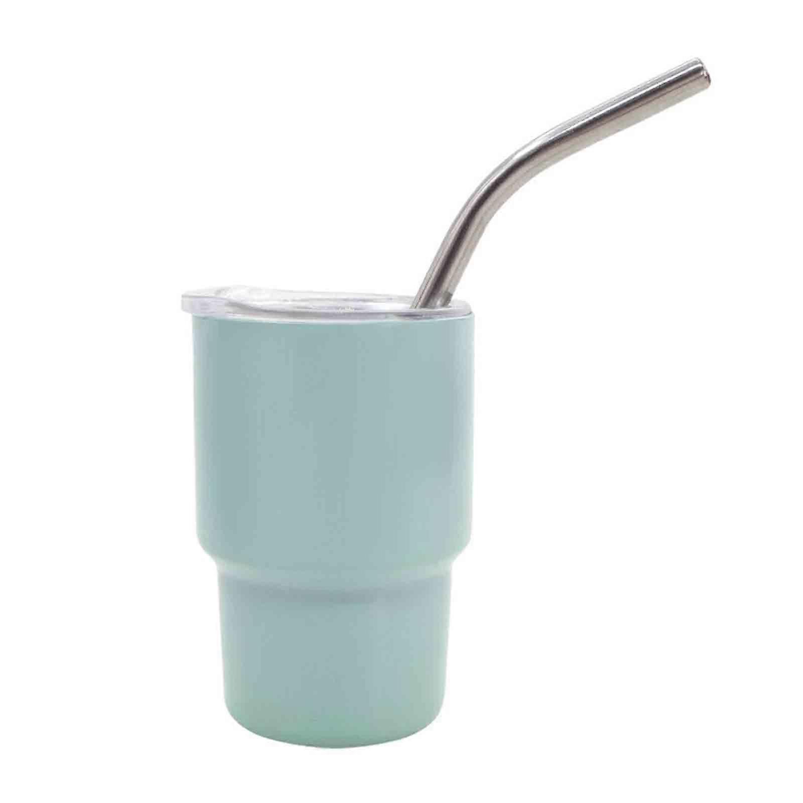 3oz Mini rozsdamentes acél duplafalú szigetelt csésze fedéllel és szalmával, kávé, 100% új