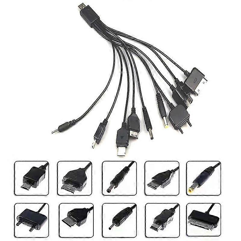 10 i 1 multifunksjonell lader USB-kabler for Motorola Samsung LG datakabel