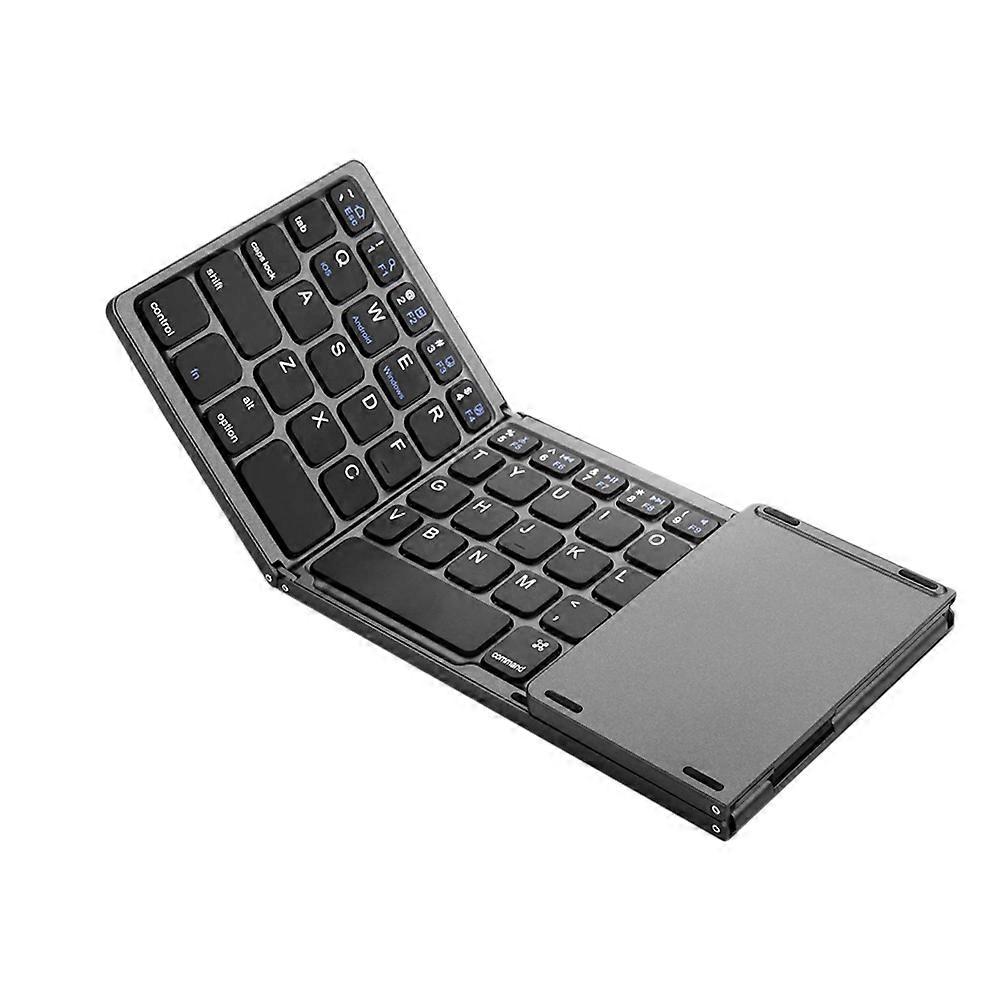 Portable Touch Computer Keyboard Ultra-thin Wireless Keyboard Foldable Tablet Keyboard (Grey)