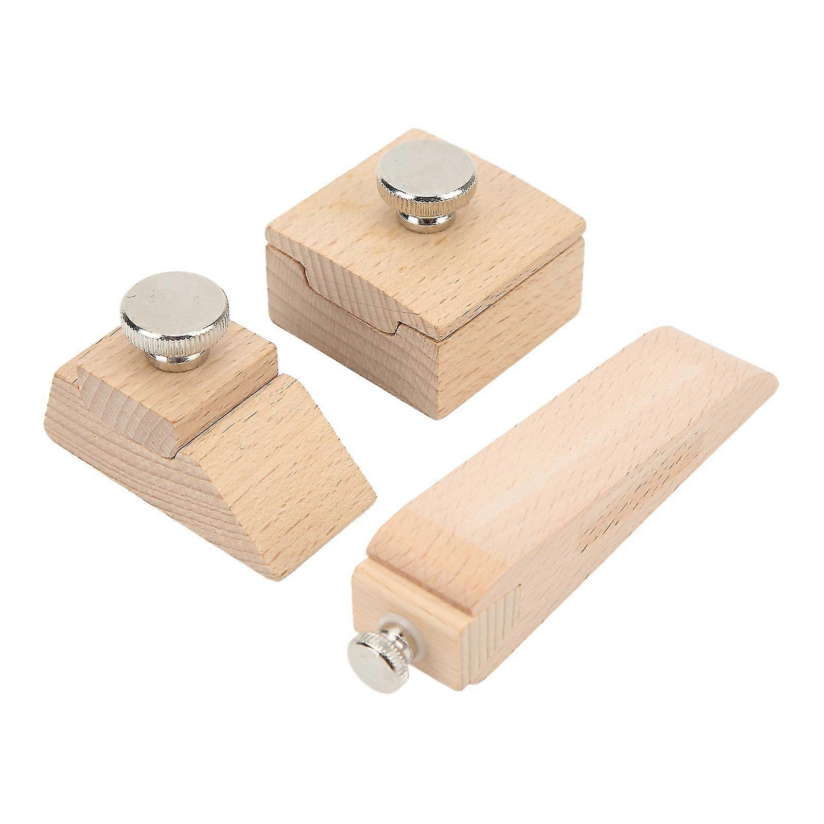Woodworking and Leather Craft Sanding Blocks Set - 3 Pcs Wooden Hand Sanding Blocks: Cuniform Quadrate Bevel