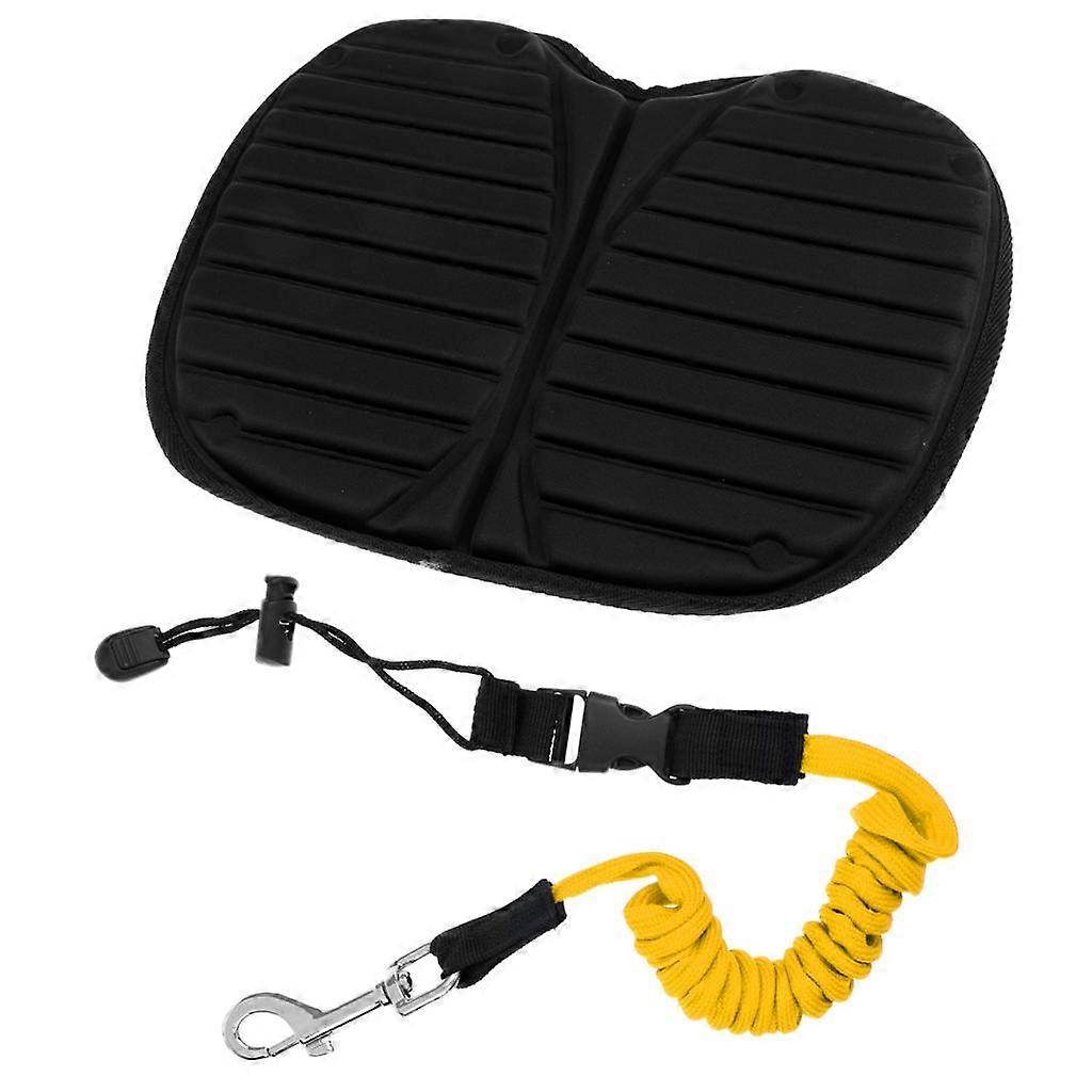 Non-Skid Kayak Seat Cushion Surfboad Pad with Drifting Coiled Stretch Leash for Longboard Funboard