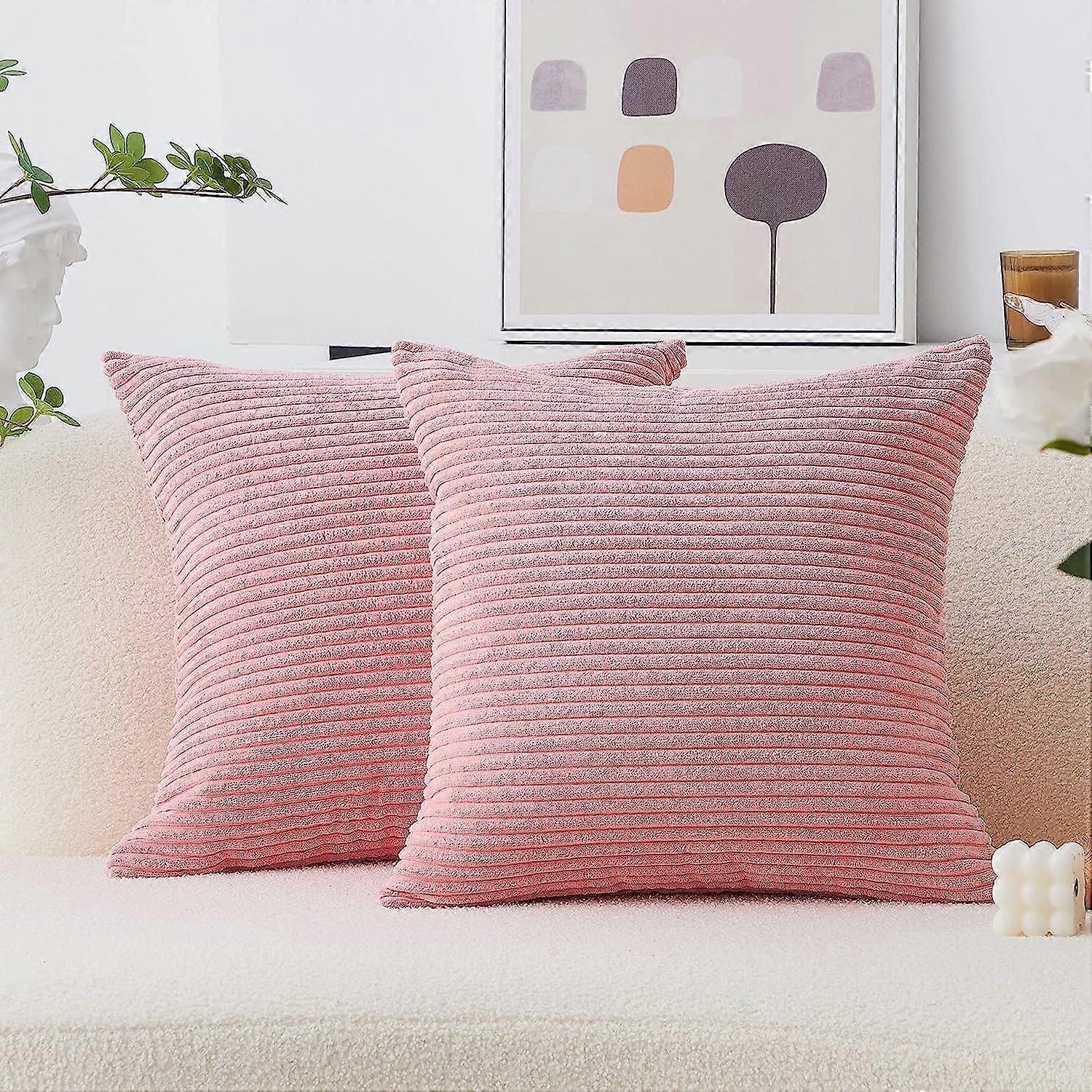 Conjunto de 2 Capas de Almofada Macias para Sofá, 18 x 18 polegadas, Rosa