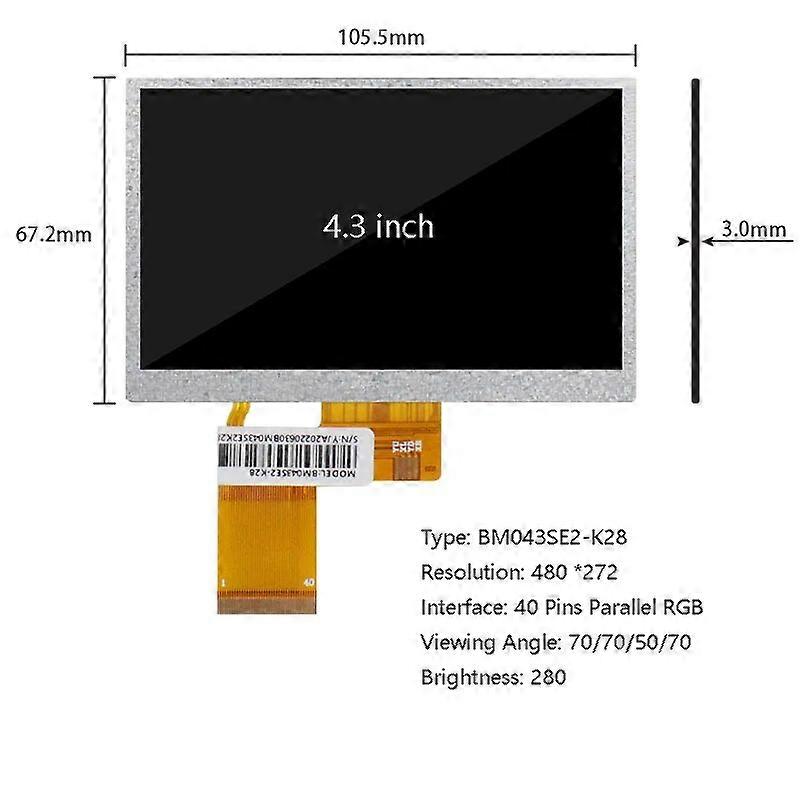 4.3 inch 800x480 480x272 Screen Display LCD Monitor FPC 40 Pins For Lattepanda Raspberry Pi Mini PC Multi~function Drop Shipping