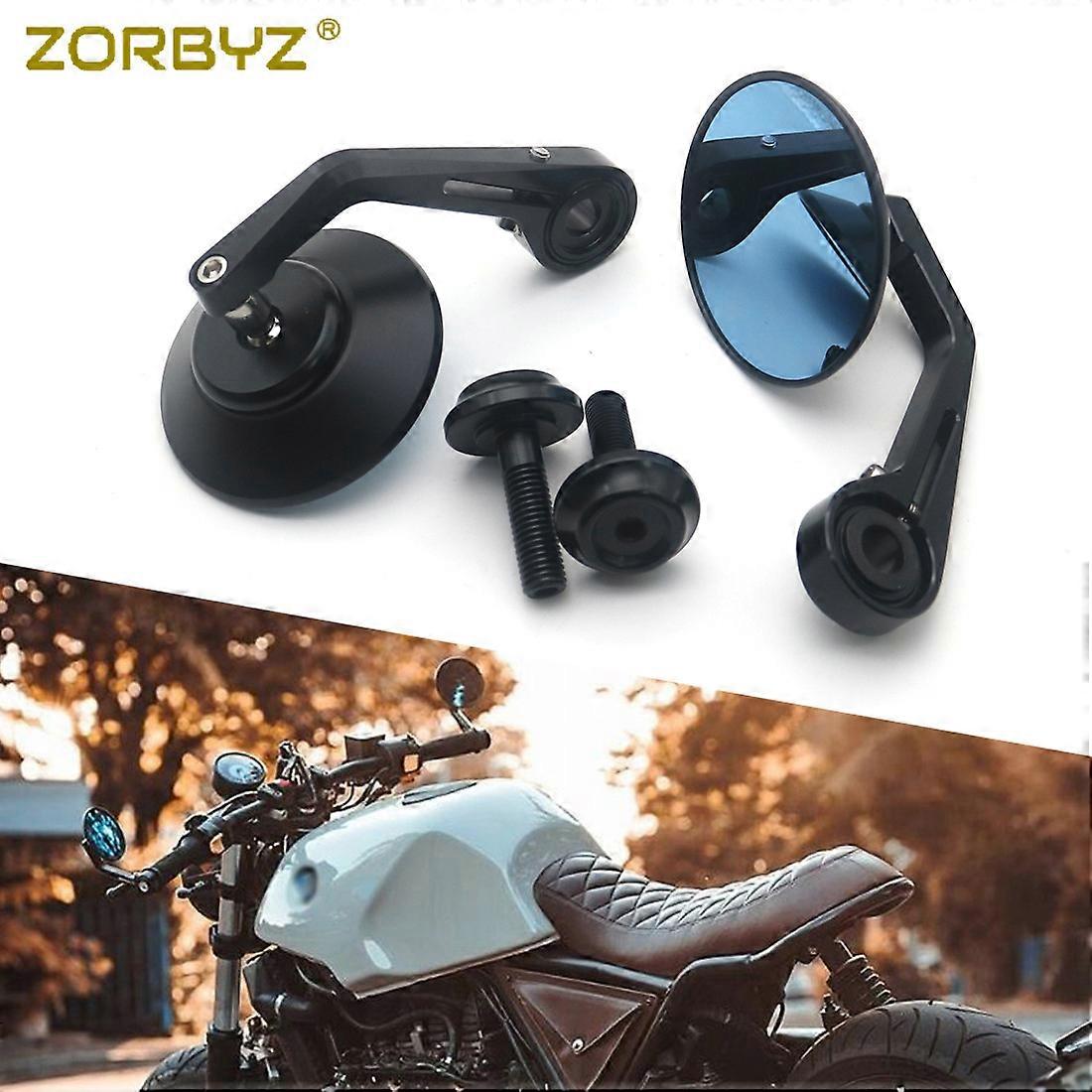 ZORBYZ Black CNC Round Handlebar end Side Mirror 12mm Bolt-on For BMW R nineT Scrambler Urban F800R HP4 S1000R