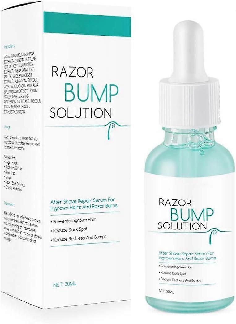 Serum for Ingrown Hairs, 30ml Razor Bumps Solution, Post-Hair Removal Repair Solution for Men Women, Reduce Redness & Dark Spots