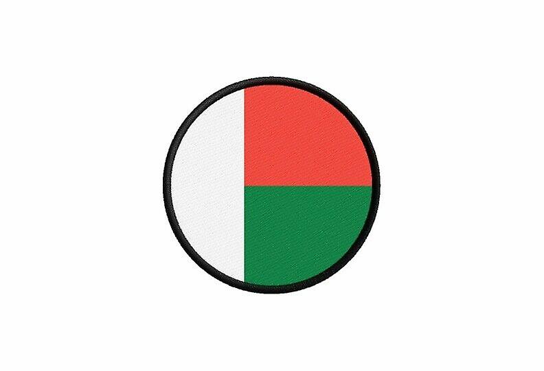 Patch ecusson malagasy flag printed thermosticker round round round round