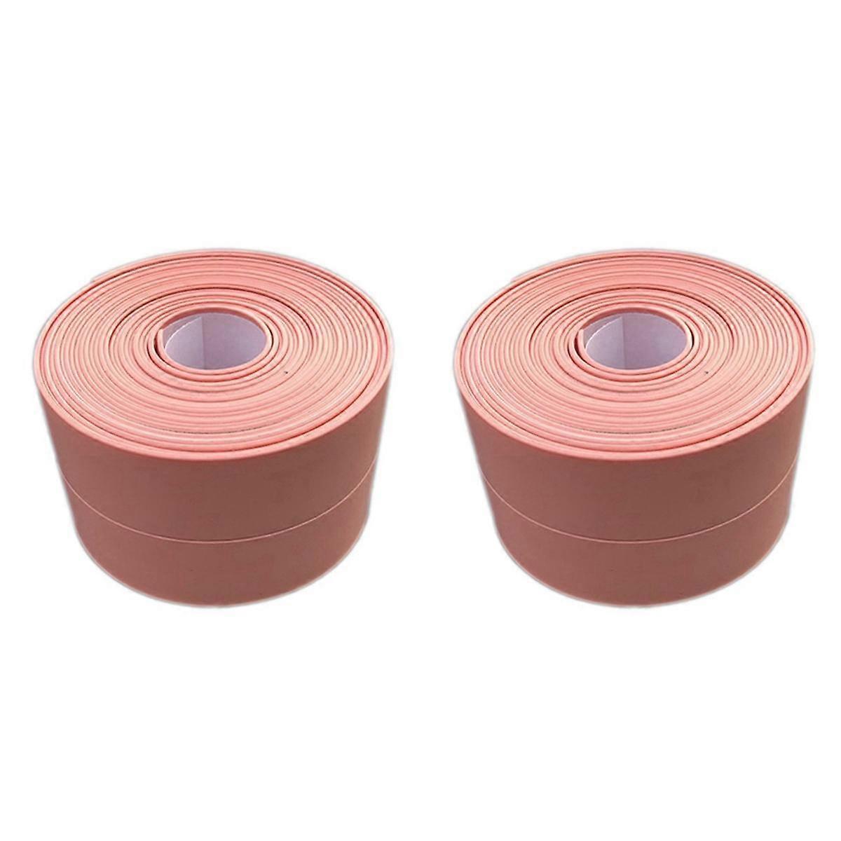 Waterproof Sealing Tape Anti-Mildew Bathroom Kitchen Door Strip Shower Sink Bath Sealer 3.2m X 2.2cm Pink