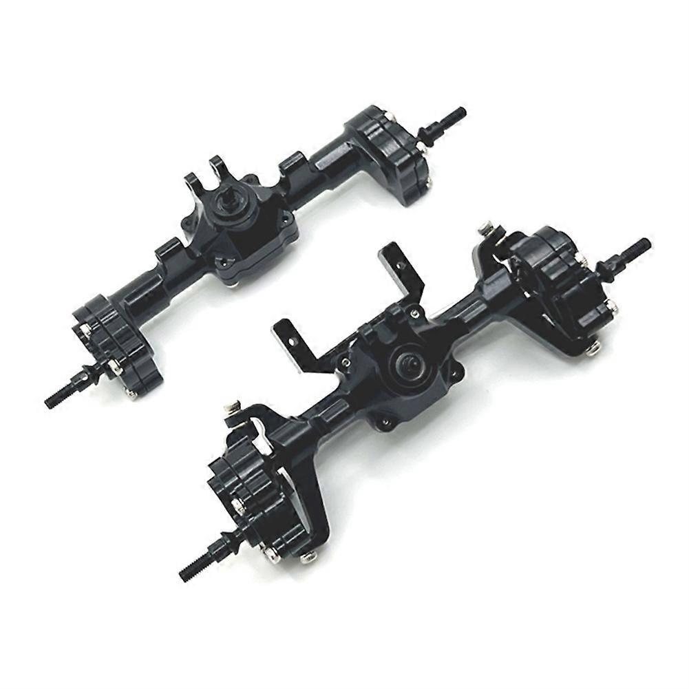 RC Car Metal Complete Front Rear Axle Kit for FMS 1/24 FCX24 Xiaoqi Crusher K5 Black