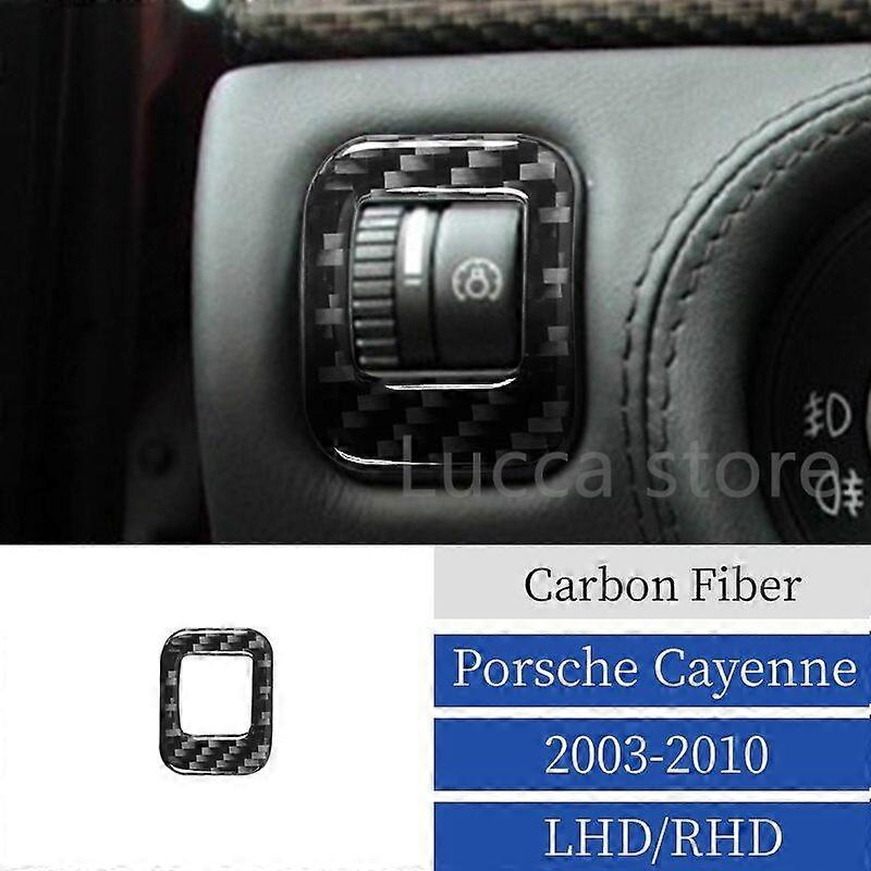 For Porsche Cayenne 2003-2010 Carbon Fiber Knob Gear Shift Box Cover Moulding Trim Decoration Frame Interior Car Accessories Vehicle Decor Accessory S
