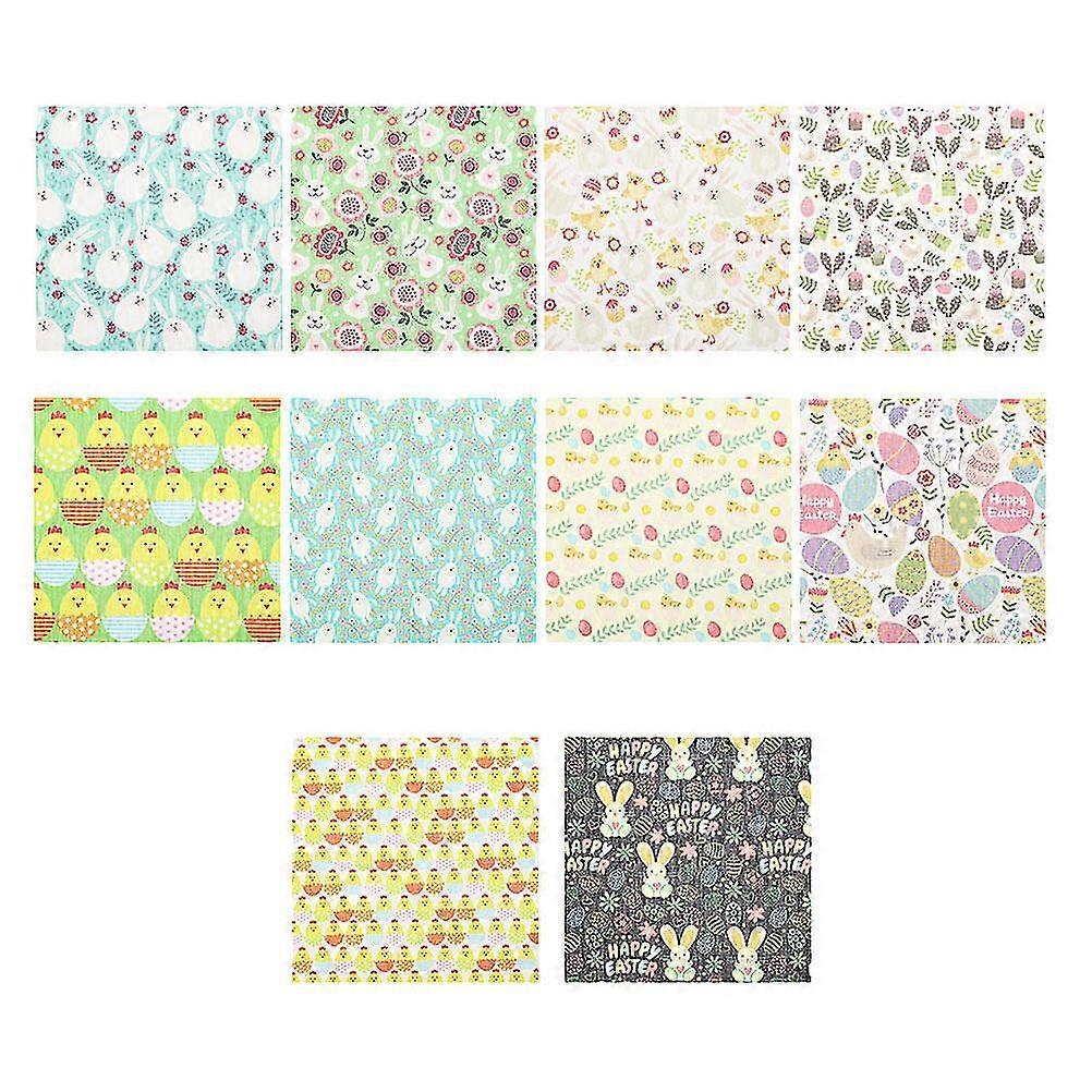 10pcs Cotton Fabric Eggs Rabbit Printed Fabric Easter Quilting Patchwork Fabrics