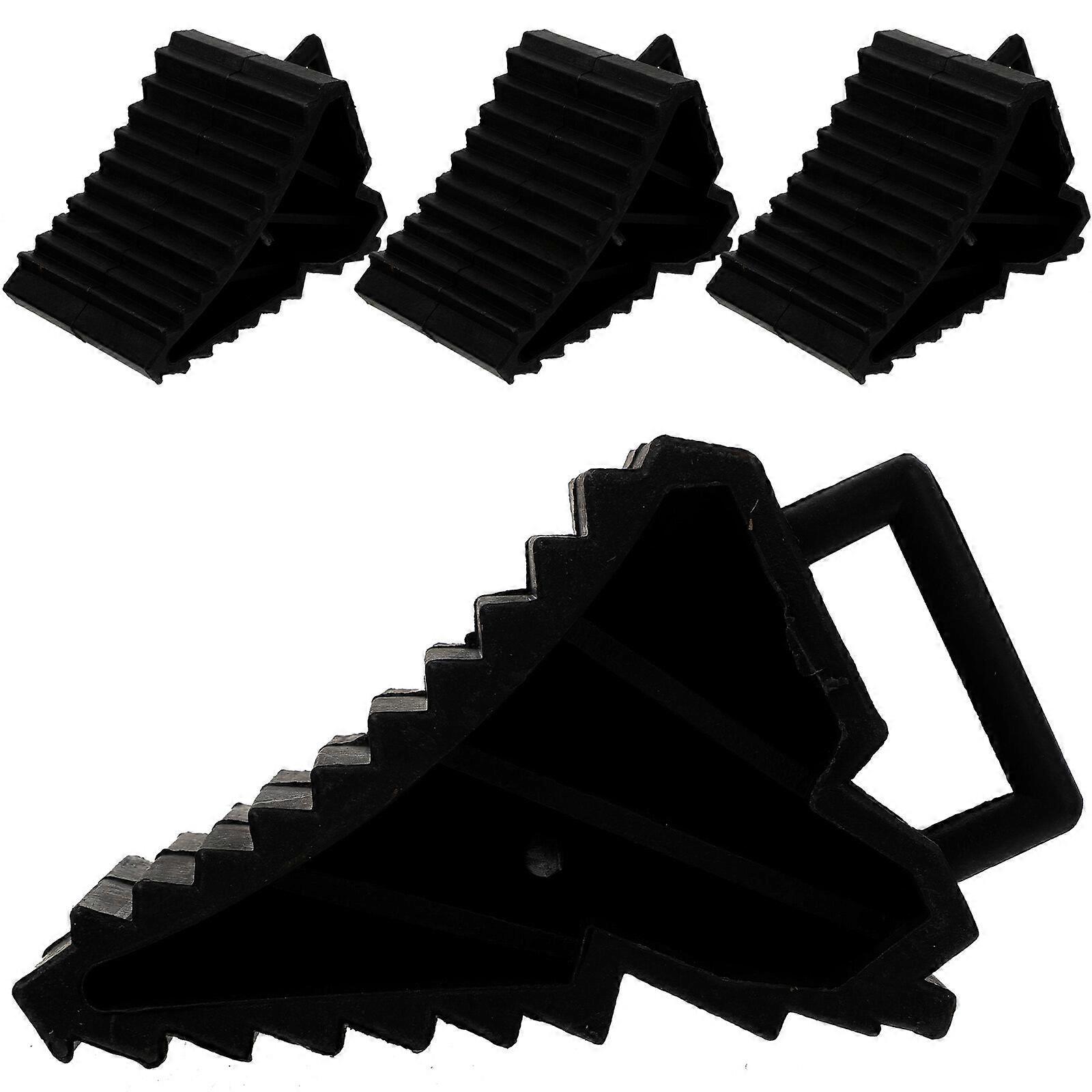 4pcs Wheel Chock Heavy Duty Block Kerb Ramp for Vehicles Caravan Trailer