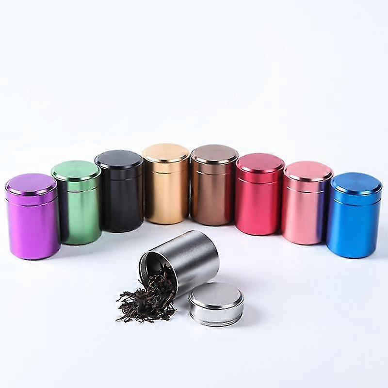 2pcs luftdicht geruchsdichtes Metall Kräuter kann tragbare Reise Tee Vorrat Glas Container Werkzeug
