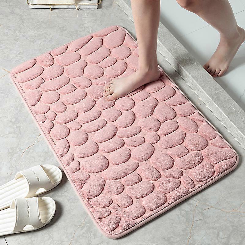 Skridsikre tæpper Brosten præget badeværelse Bad i håndvask Badekar Side Gulvtæppe Brusebad Dørmåtte Memory Foam Mat