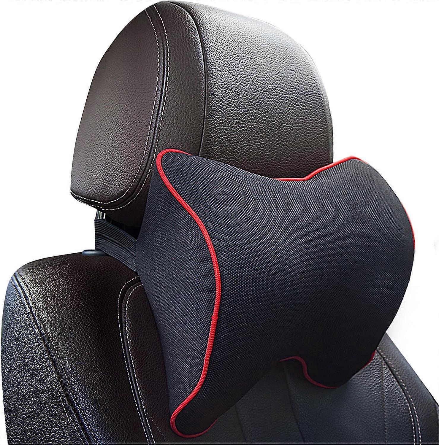 Bil Nackkudde Memory Foam - Nacke Smärtlindrad Cervikal Support Svart Nackstöd Körning Justera Höjd TX- Svart
