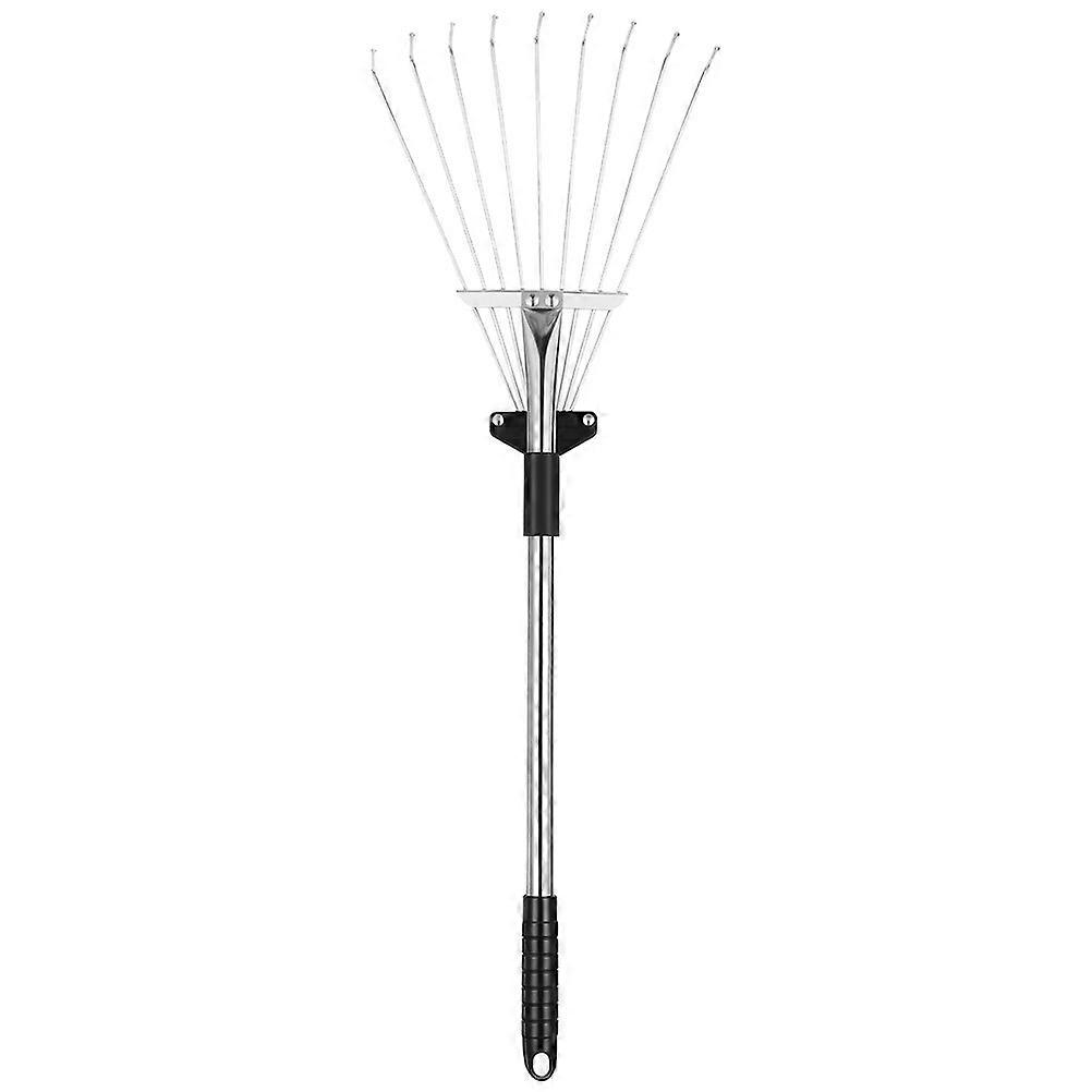 Retractable Leaf Grass Rake Practical Steel Wire Cleaning Garden Tools