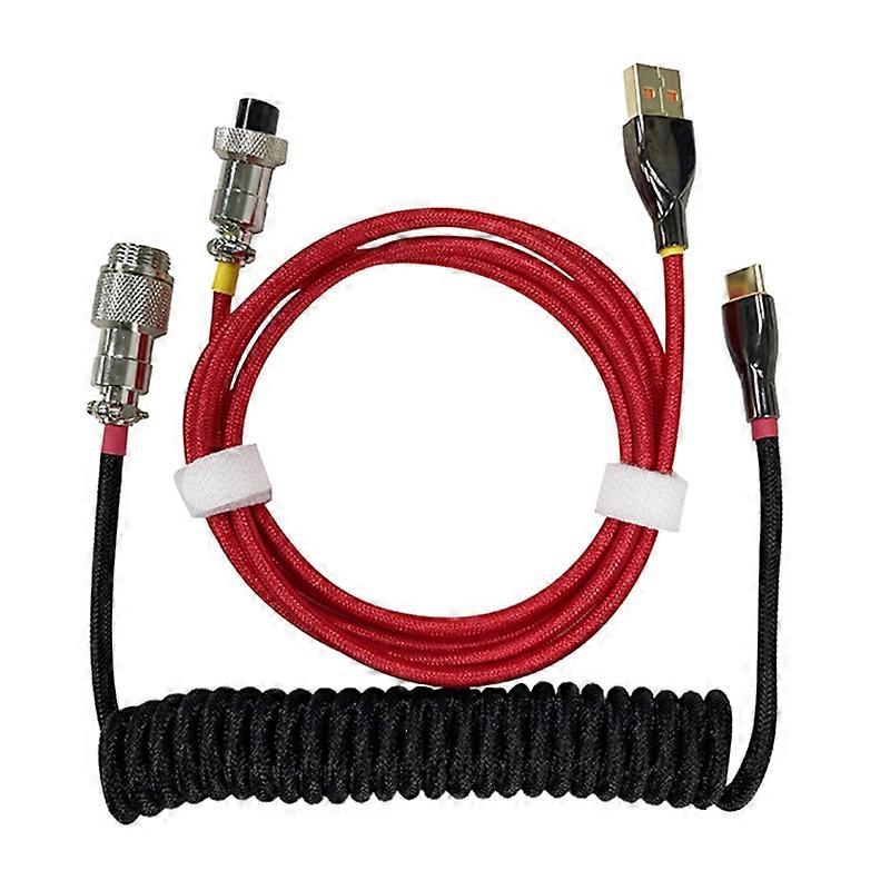 USB C Cable Braided Cable  60 Inches Mechanical Keyboard Cable Spring Cable USB Aviator for Gaming Keyboard Mechanical