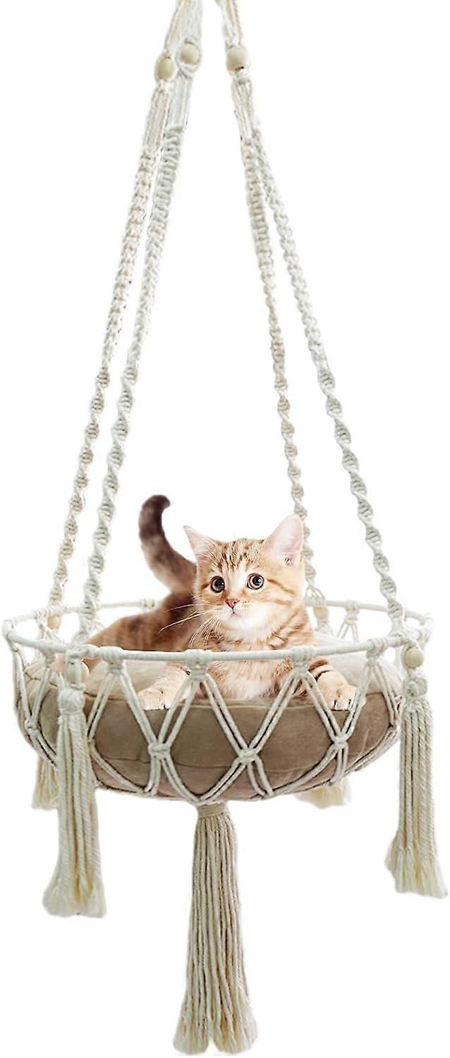 Cat Hammock, Hand Knitted Cat Swing for Pet (Diameter50cm)