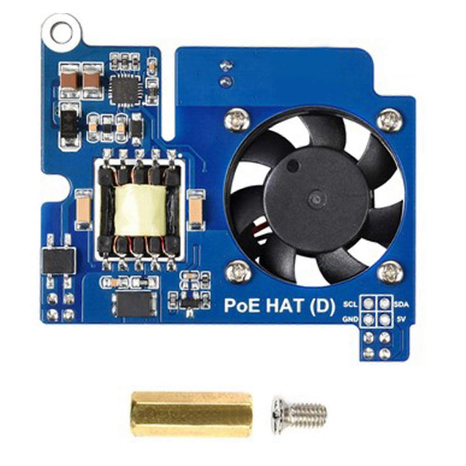 802.3af PoE HAT Expansion Board with Cooling Fan for RaspberryPi 4B/3B+/3B