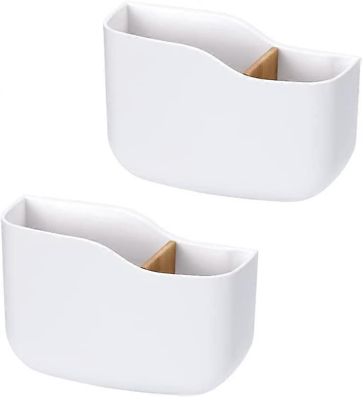 Adhesive Remote Control Holder 2 PCS Wall Mount,White