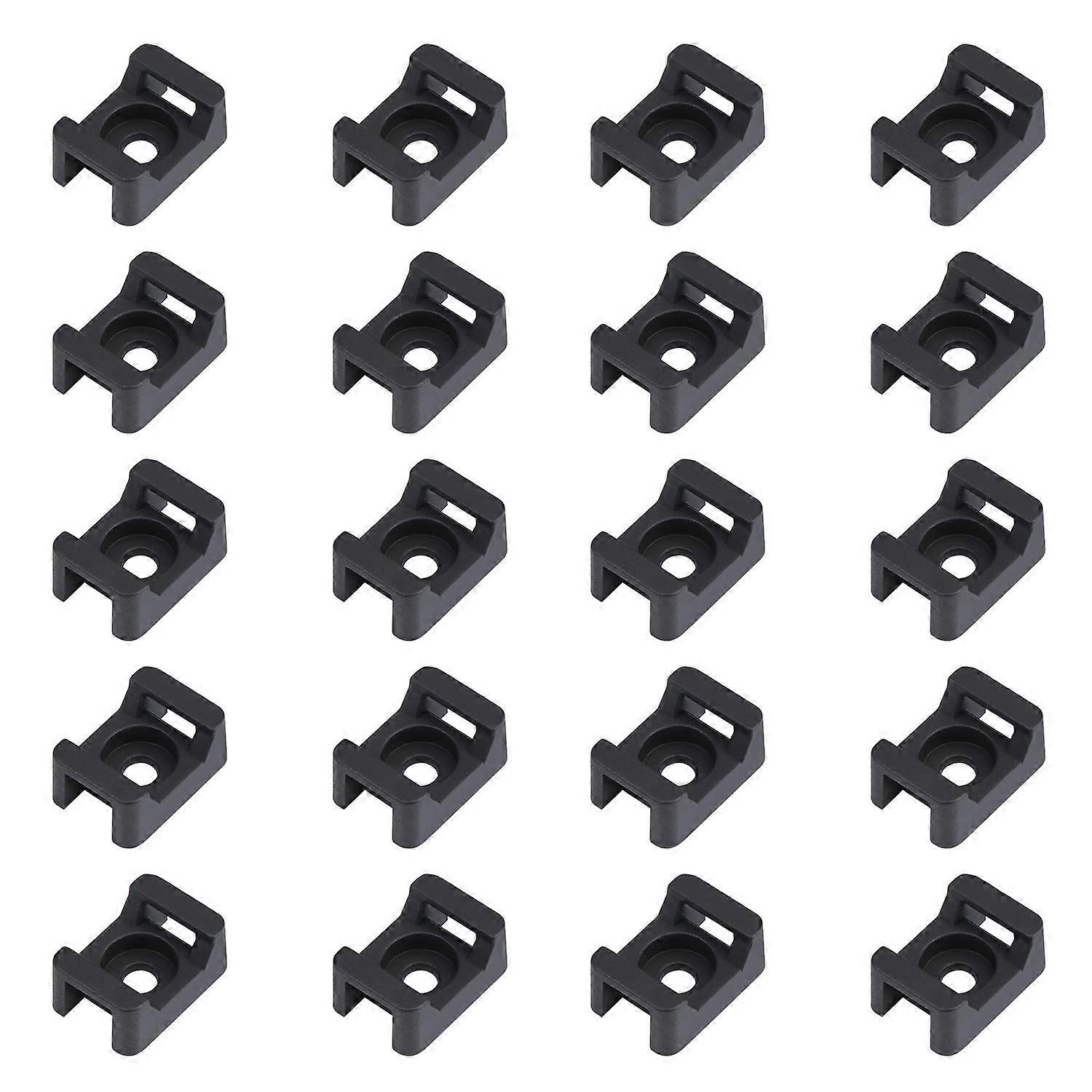 150PCS Black Cable Tie Brackets 23mmx16mm Saddle Type Cable Base Holder