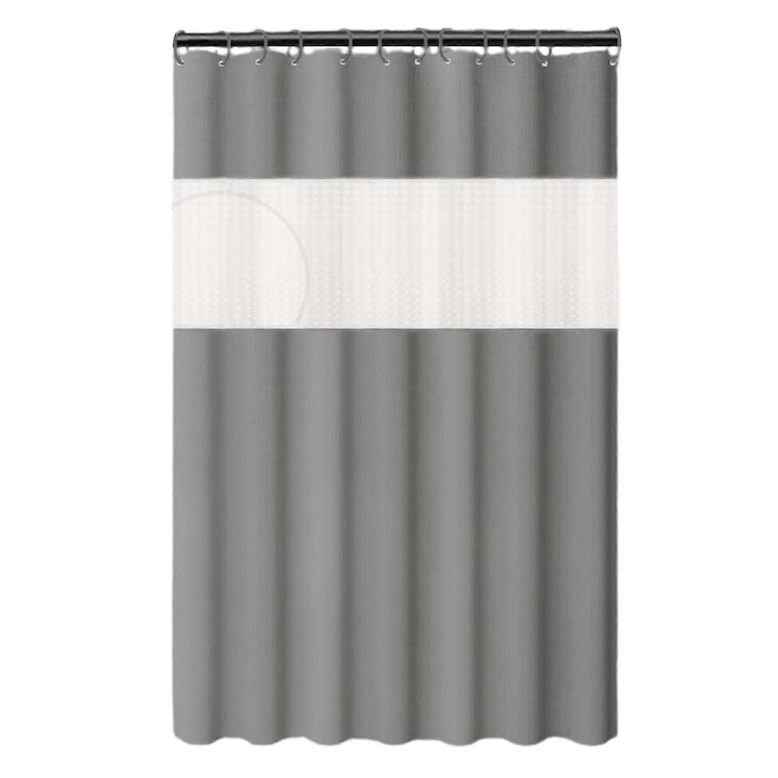 Shower Curtain 3D Patchwork Waterproof Light-enhancing Visible Window Includes Hanging Hooks Punch-free Washable Isolation Curtain Bedroom Curtain