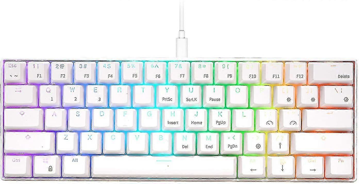 Rk Rk61 Rgb Drahtlose / kabelgebundene 60% kompakte mechanische Tastatur, 61 Tasten Bluetooth Kleine tragbare Gaming-Bürotastatur, geeignet für Win...