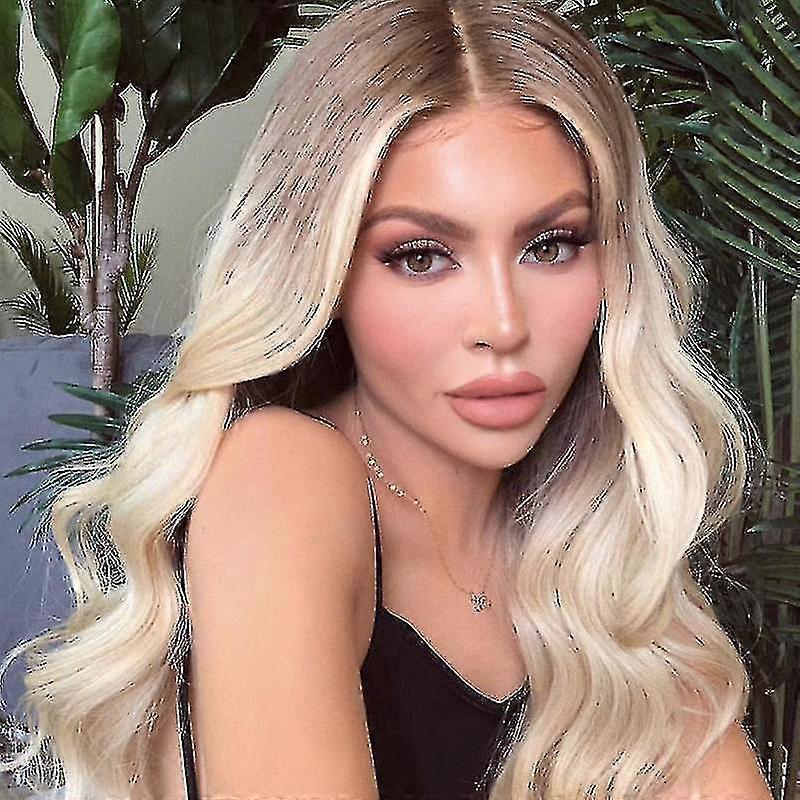 Femei ombre gradient perucă blondă y h peruci ondulate *