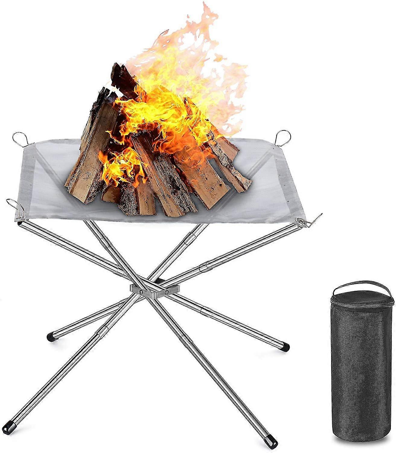 Utomhus eldstäder bärbar eldstad med vikbart rostfritt stålnät och