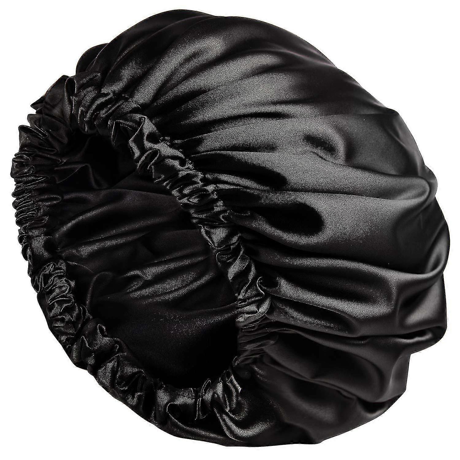 Satin Bonnet Sleep Bonnet Cap - Extra Large, Double Layer, Reversible, Adjustable Satin Cap For Slee