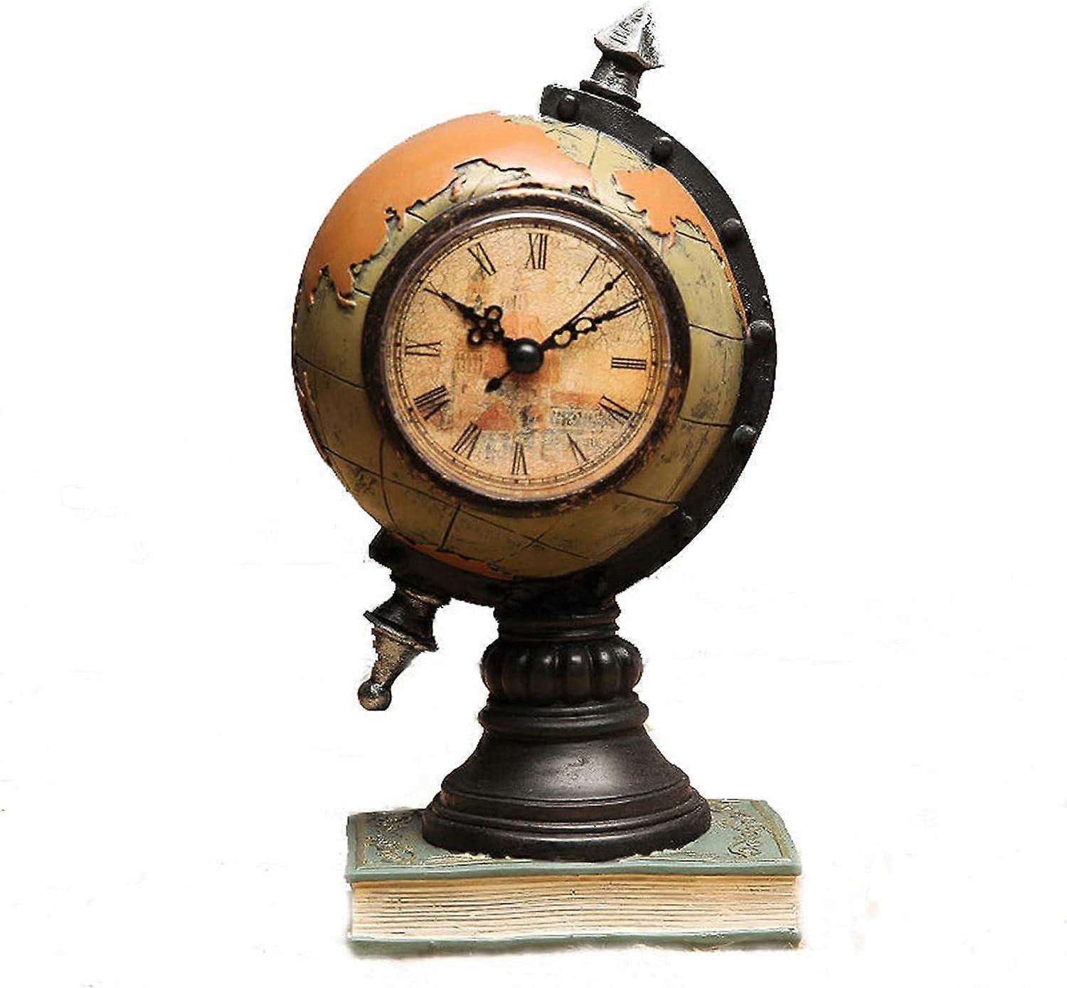 Vintage Table Clocks Silent Table Clock Retro Vintage Resin Table Clock Decorative Table Clock Nostalgia Desk Clock Design for Home Office Desk Decora