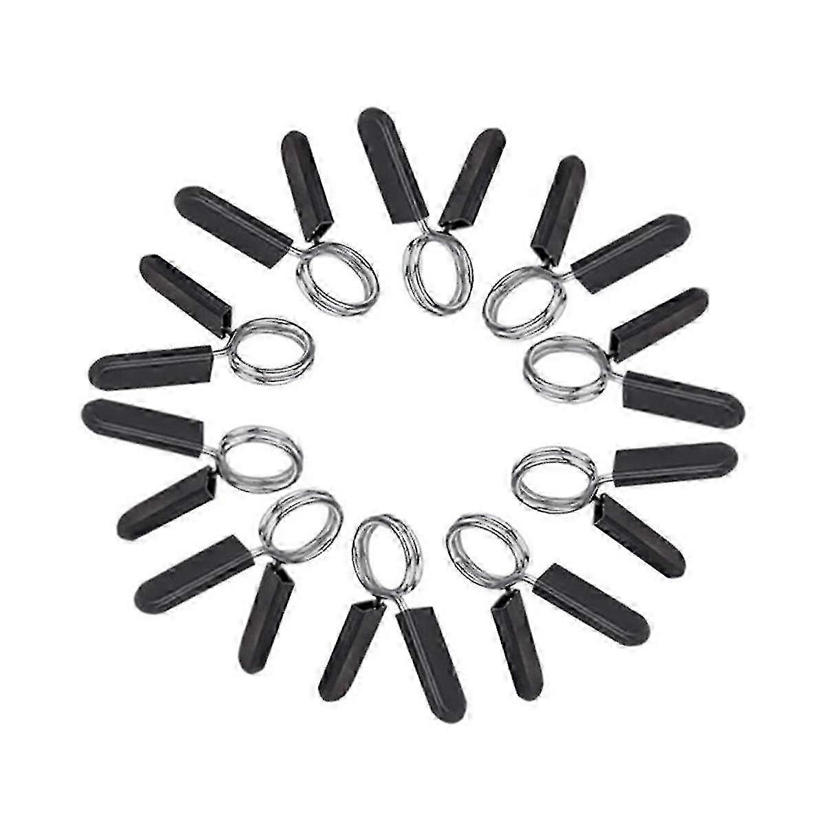10-Pack Barbell Clamps compatible Standard Barbells, Spring Lock Rings compatible Workouts, Strength Training