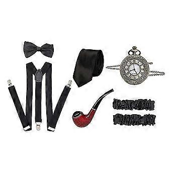 1920s Mens Gatsby Gangster Costume Accessories Set Old Man Costume
