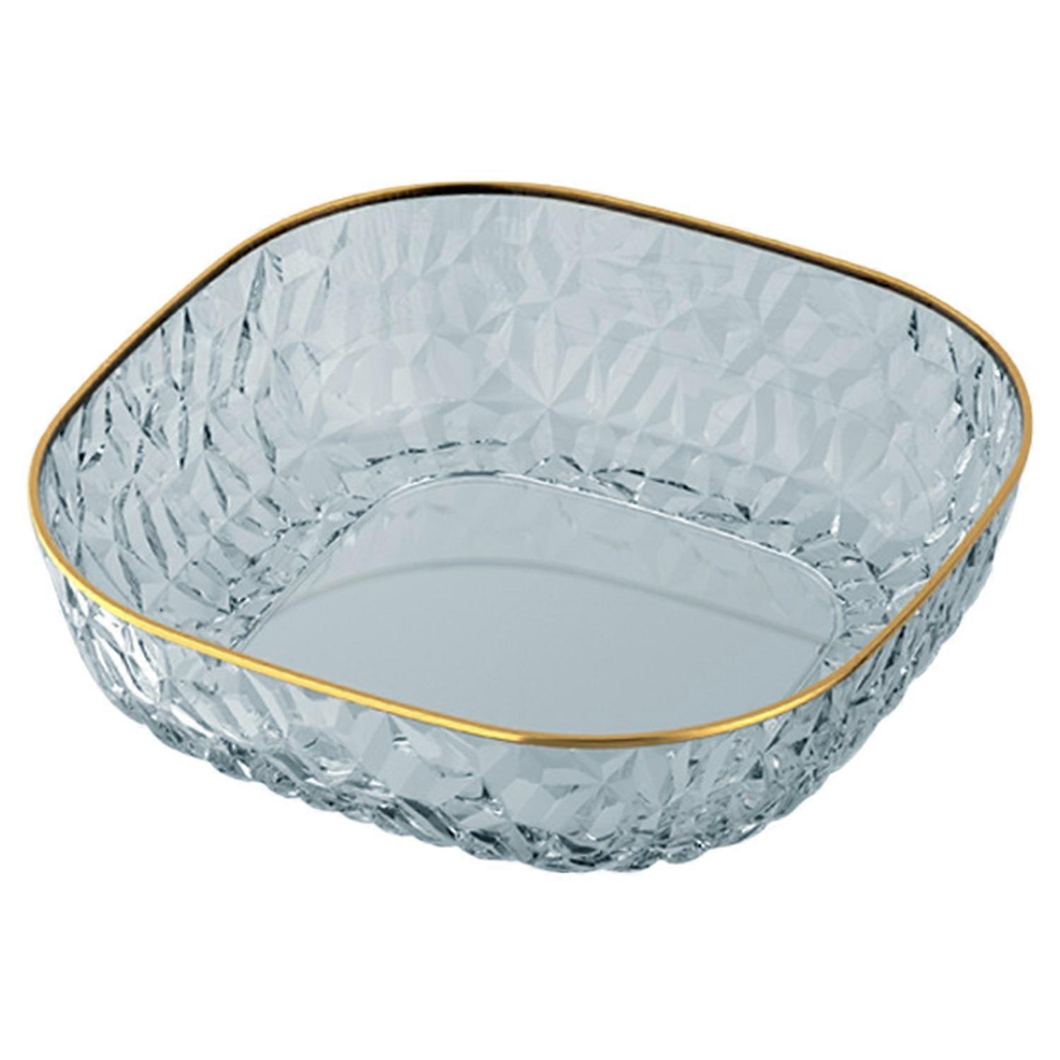Fruit Plate Translucent Diamond-texture Light Luxury Large Capacity Fruit Plate Versatile Elegant