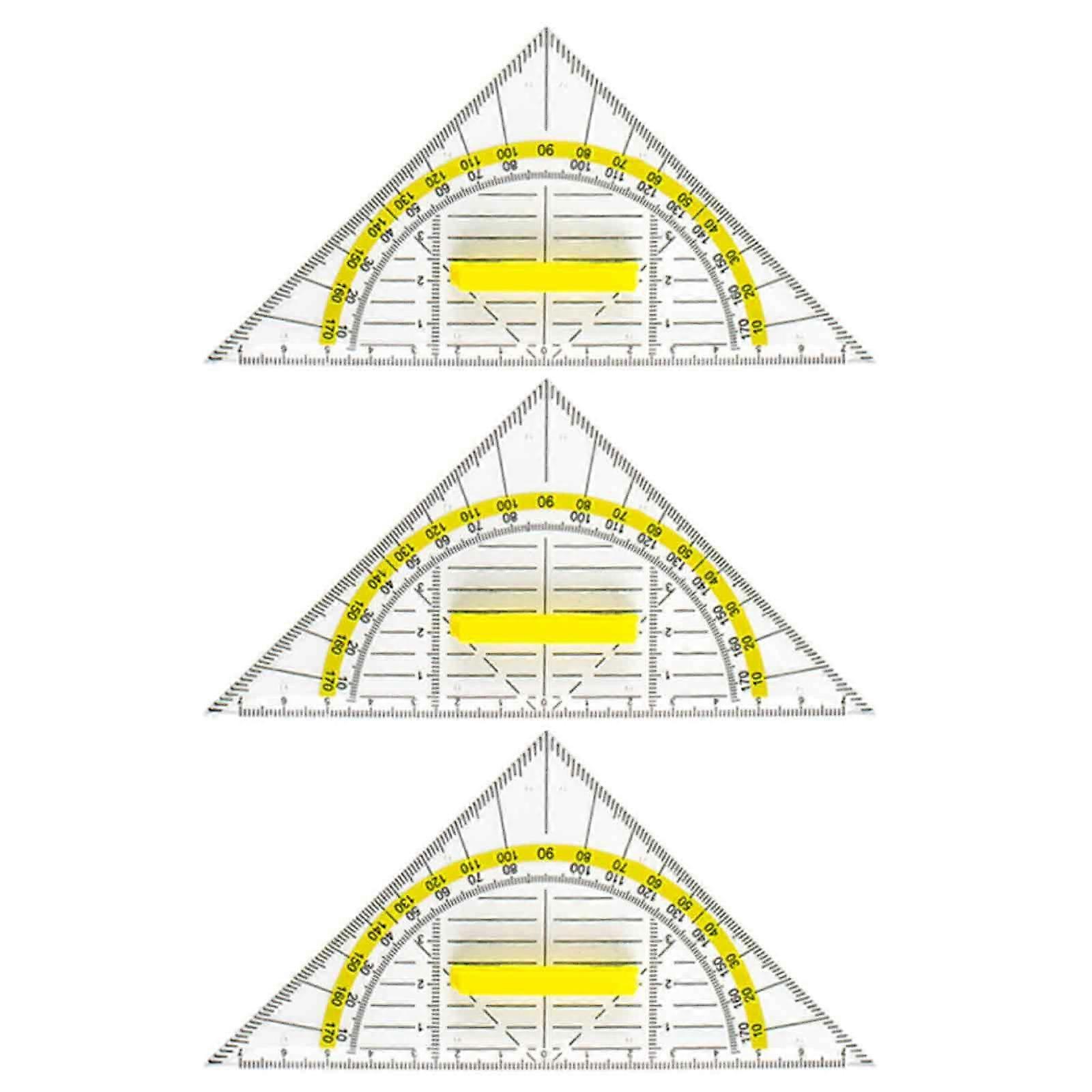 3pcs protractor triangle ruler with handle