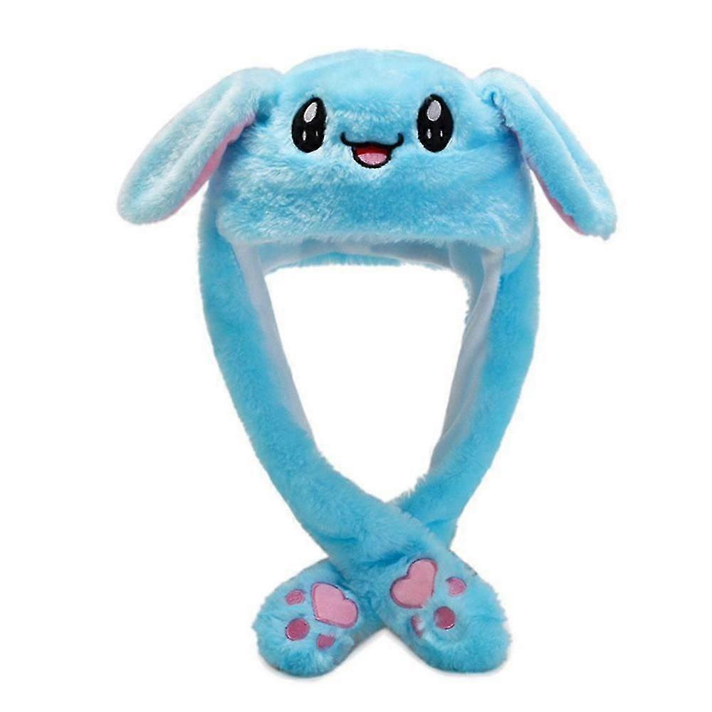Funny Rabbit Women Hat Plush Movable Bunny Ears Hat Soft Fluff Pop Up Ears Cap