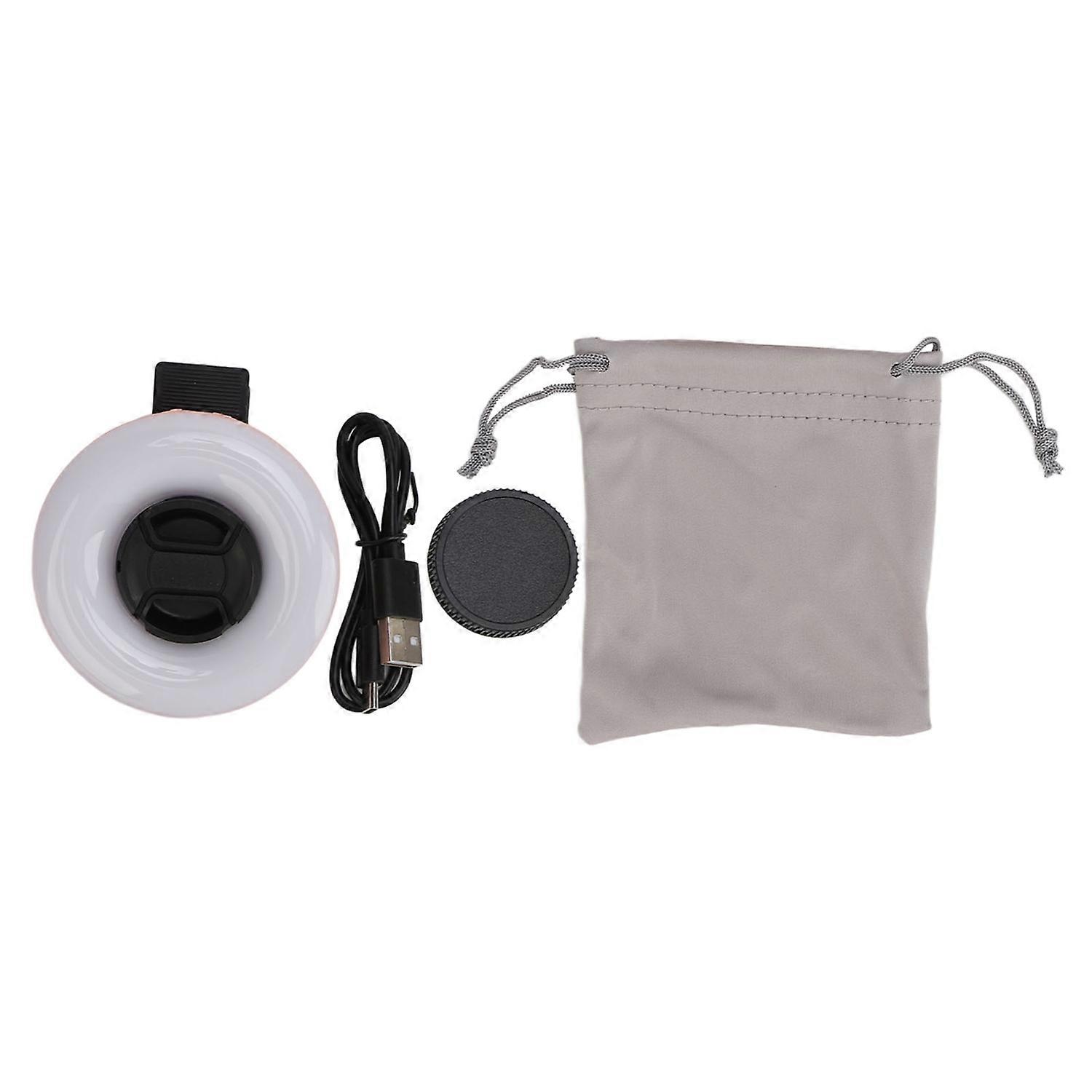 Macro Lens 15X Zoom with LED Fill Light 3 Light Modes 5 Brightness Levels USB 200mAh Phone Macro Len
