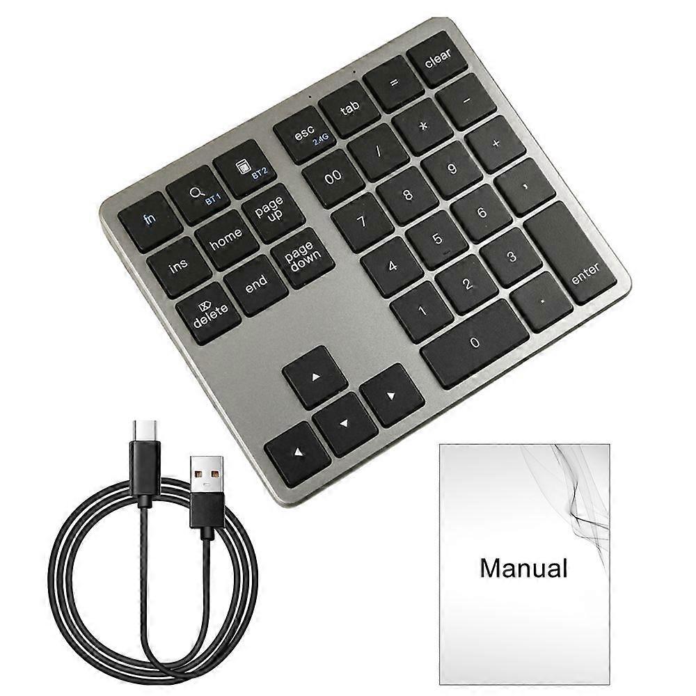 Wireless Bluetooth-compatible Number Pad 35 Keys Silent Number Keypad Laptop Computer Desktop Numpad Mini Numeric Keyboard for Android for Windows for