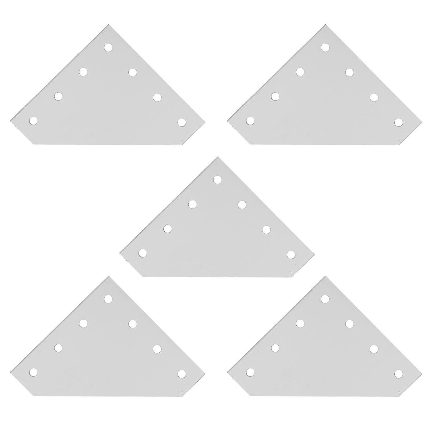 5Pcs Jointing Strengthen Plate Silver White Oxidation 7 Hole Aluminum Alloy Strong Joint Bracket Pla